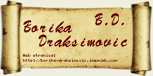 Borika Draksimović vizit kartica